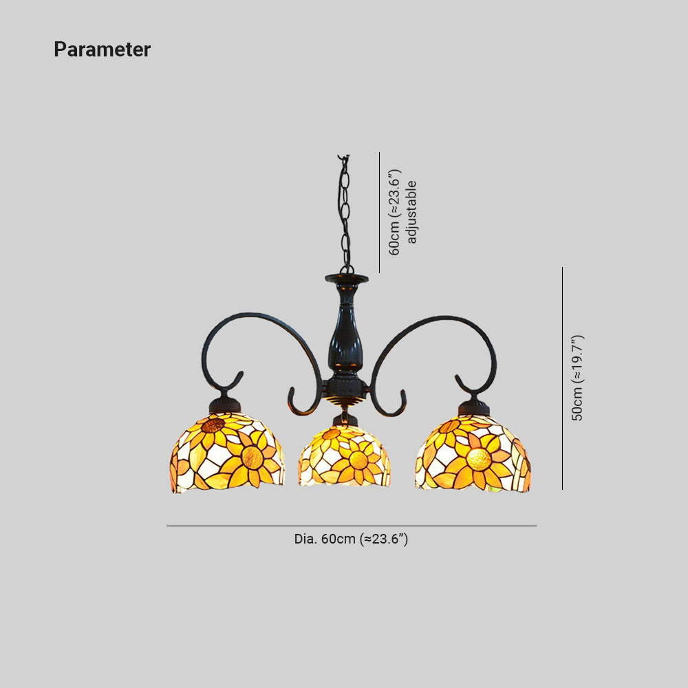 Eryn Modern LED Chandelier Multicolor Metal Glass Living Room