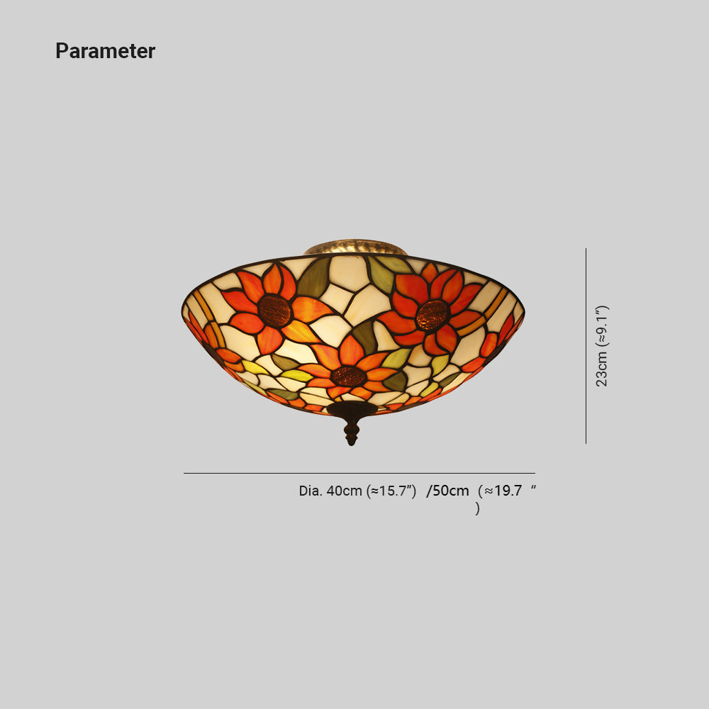 Eryn Luxury Flush Mount Ceiling Light Colorful Sunflower Bedroom