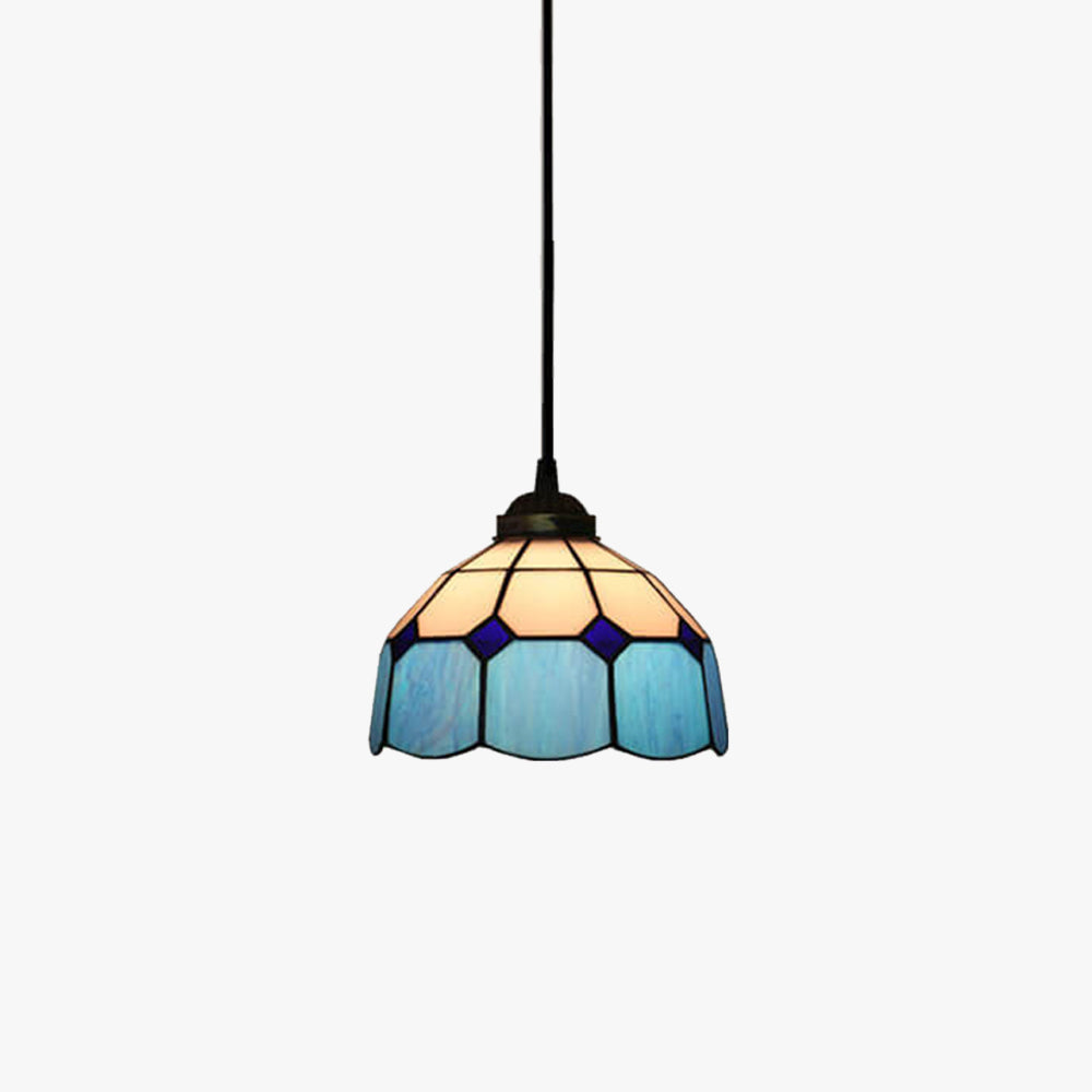 Eryn Dome Shade European Pendant Light Stained Glass Living Room