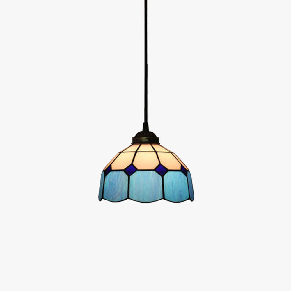 Eryn Dome Shade European Pendant Light Stained Glass Living Room