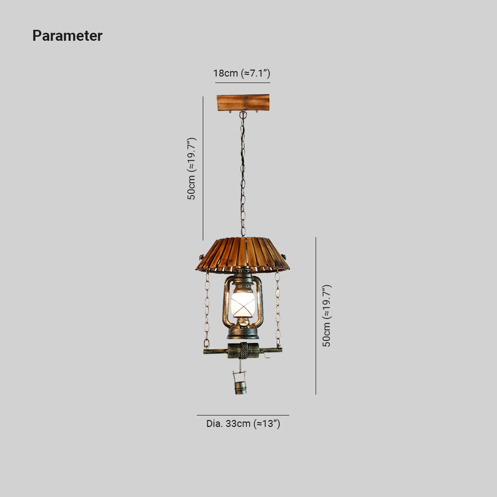 Alessio bamboo pendant light dimensions
