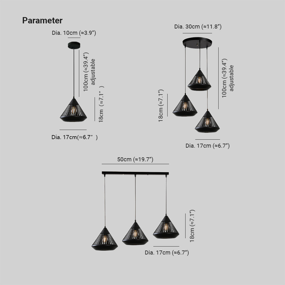 Nazifa Modern Minimalist Pendant Light Metal Black Bedroom/Bar