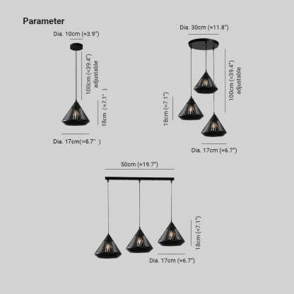 Nazifa Modern Minimalist Pendant Light Metal Black Bedroom/Bar