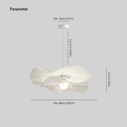 Renée Modern LED Pendant Light White Metal Fabric Living Room