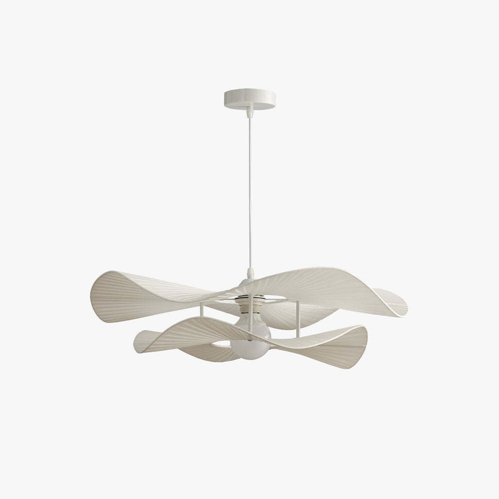 Renée Modern LED Pendant Light White Metal Fabric Living Room