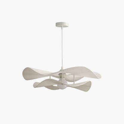 Renée Modern LED Pendant Light White Metal Fabric Living Room