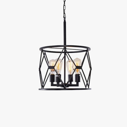 Black metal pendant light industrial design