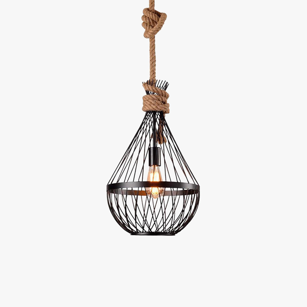 Epoch Industrial LED Pendant Light Black Metal Living Room