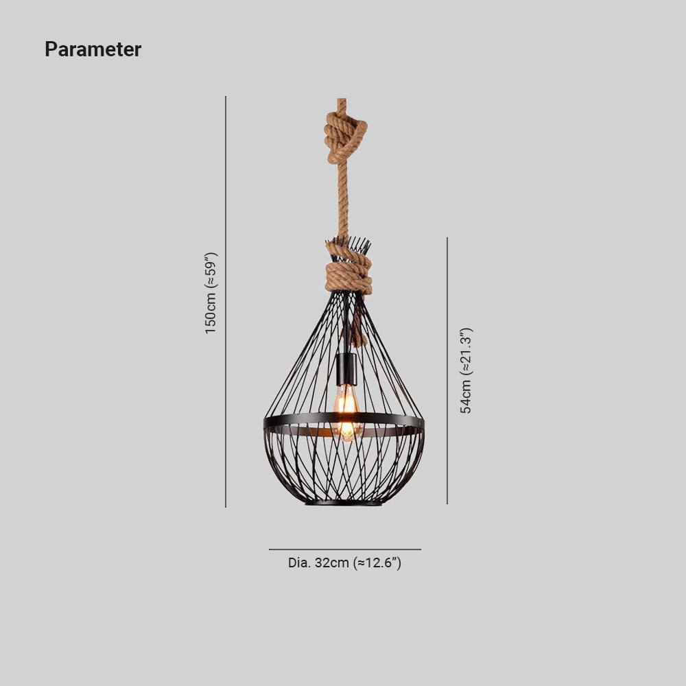 Epoch Industrial LED Pendant Light Black Metal Living Room