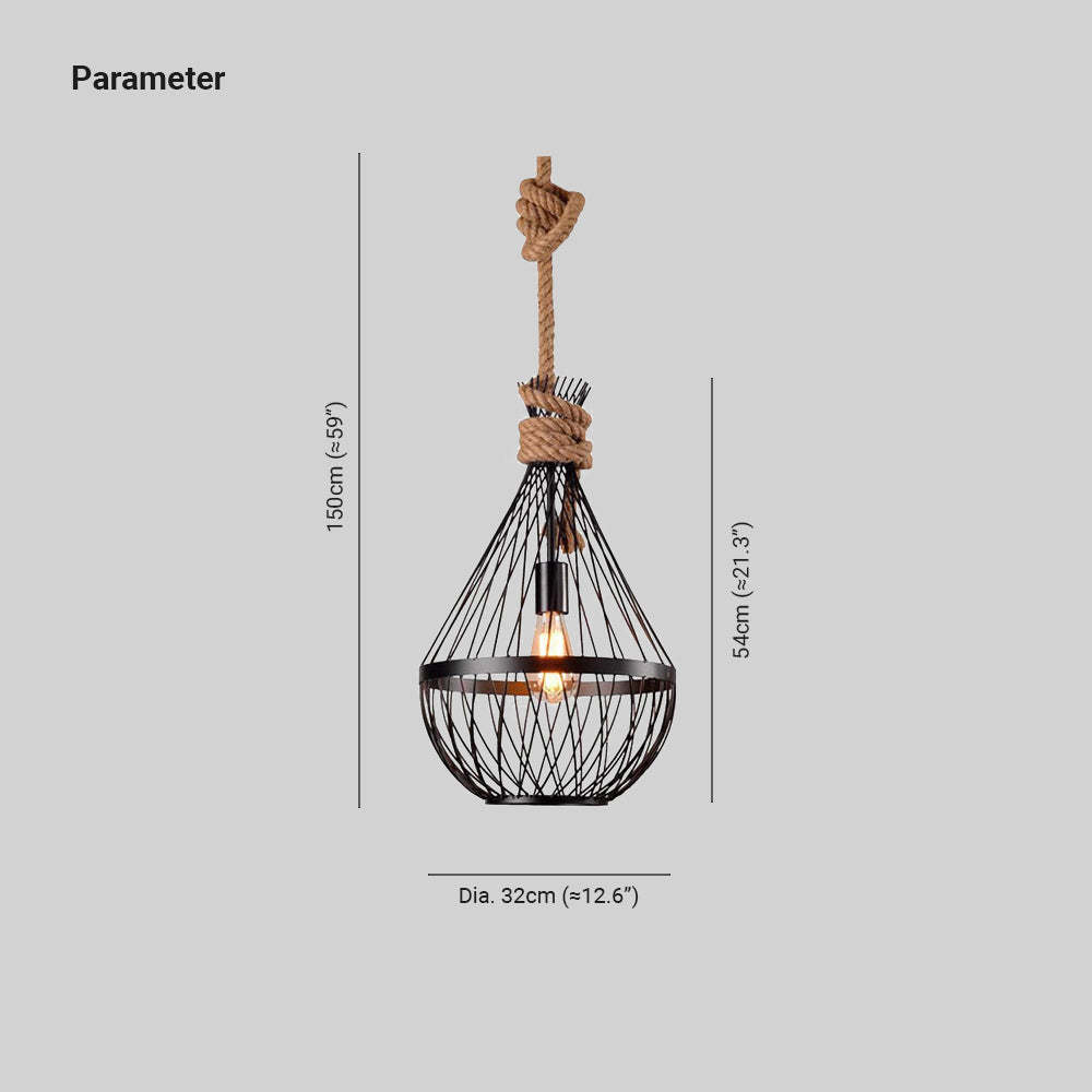 Epoch Industrial LED Pendant Light Black Metal Living Room