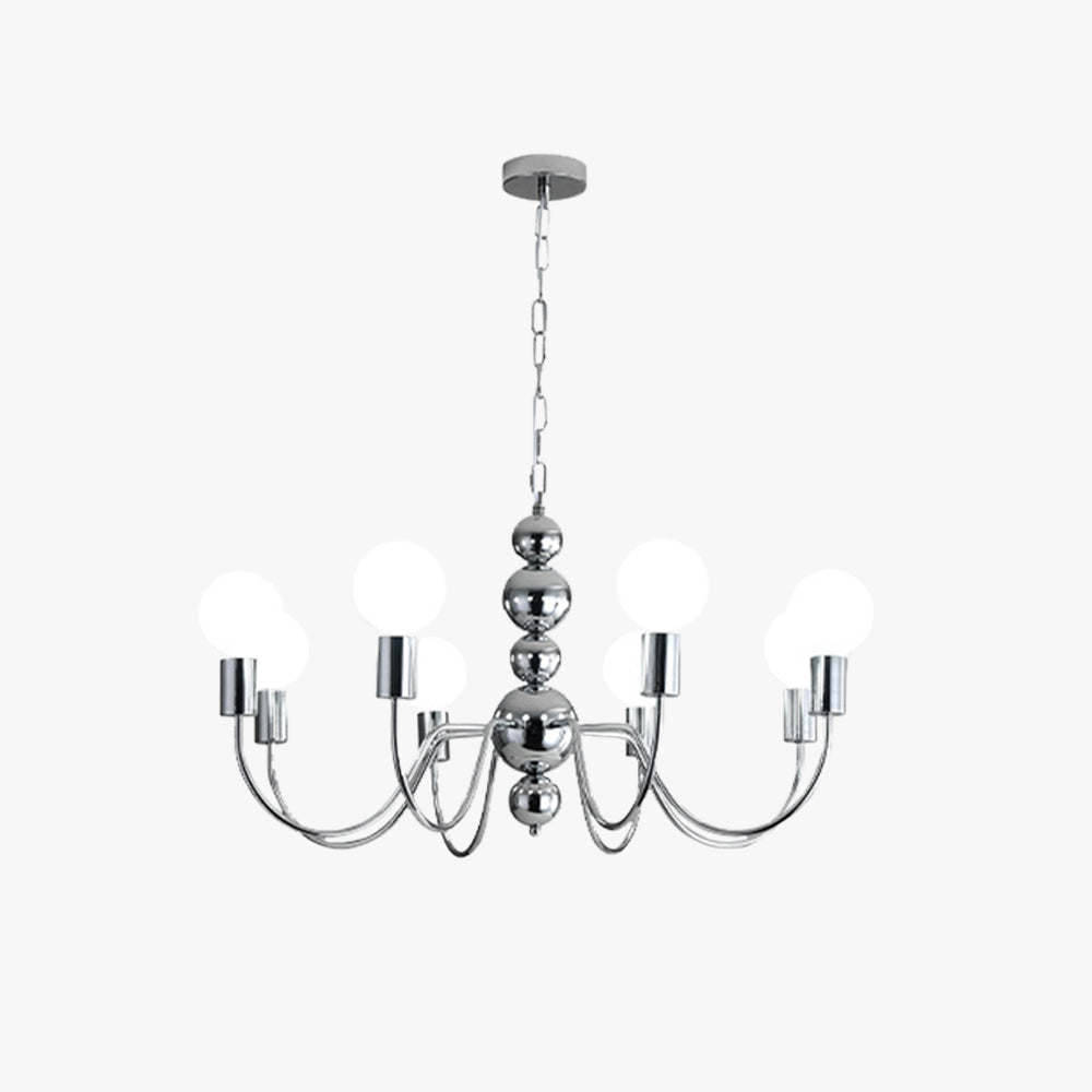 Valentina Medieval LED Spherical Chandelier Black Metal Living Room