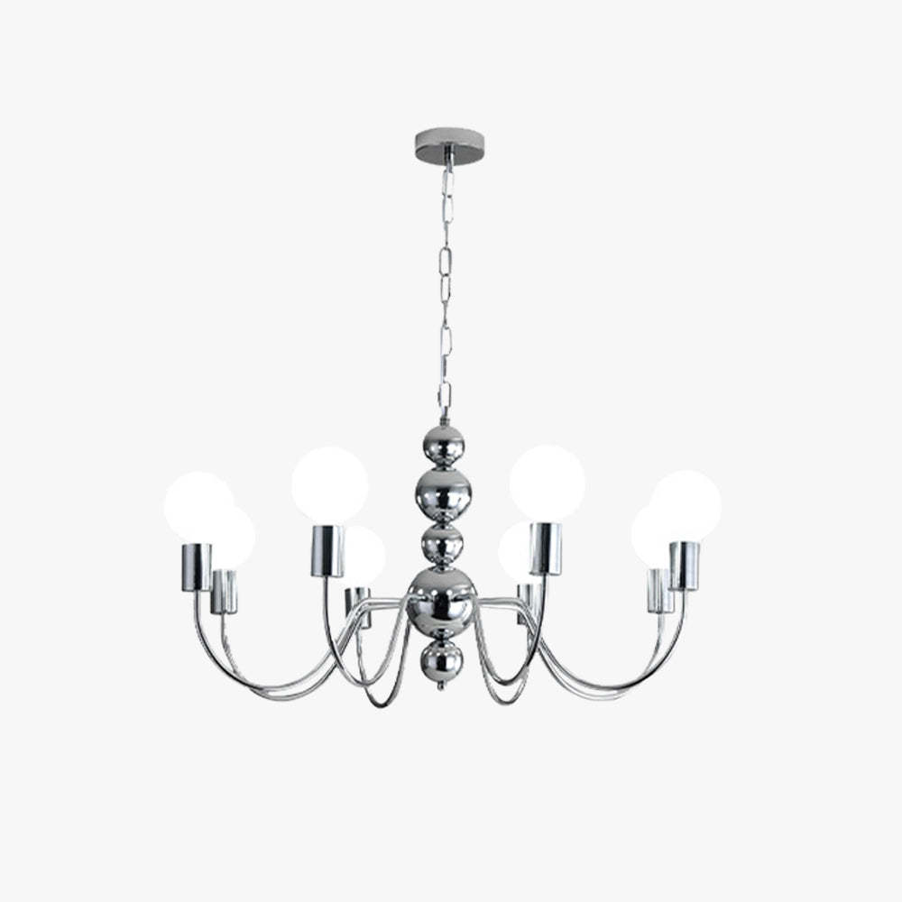 Valentina Medieval LED Spherical Chandelier Black Metal Living Room