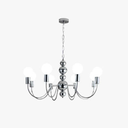 Valentina Medieval LED Spherical Chandelier Black Metal Living Room