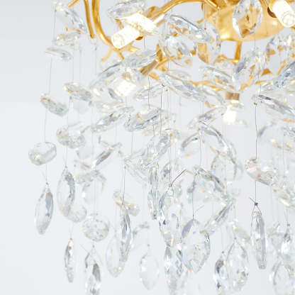 Marilyn Contemporary Gold Glass Crystal Chandelier