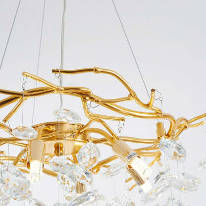 Marilyn Contemporary Gold Glass Crystal Chandelier