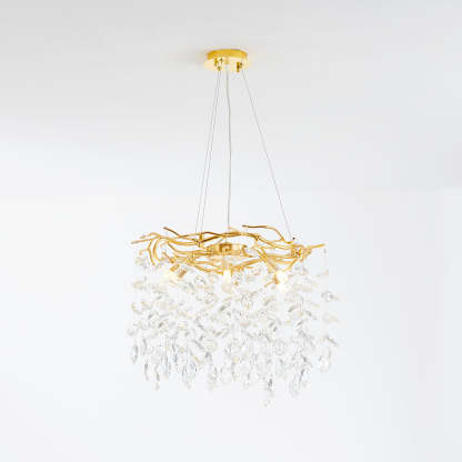 Marilyn Contemporary Gold Glass Crystal Chandelier