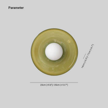 Morandi Modern Glass/Metal Flush Mount Ceiling Light, 3 Colors