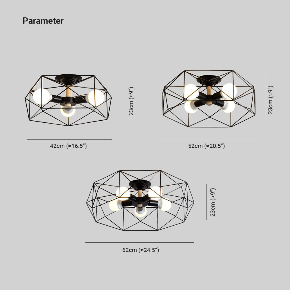 Cooley Ceiling Light Dimensions, Modern Geometric Lighting Specs