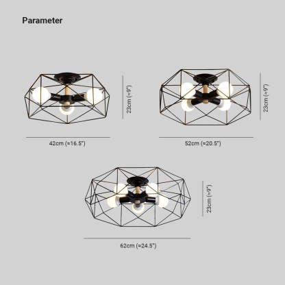 Cooley Ceiling Light Dimensions, Modern Geometric Lighting Specs