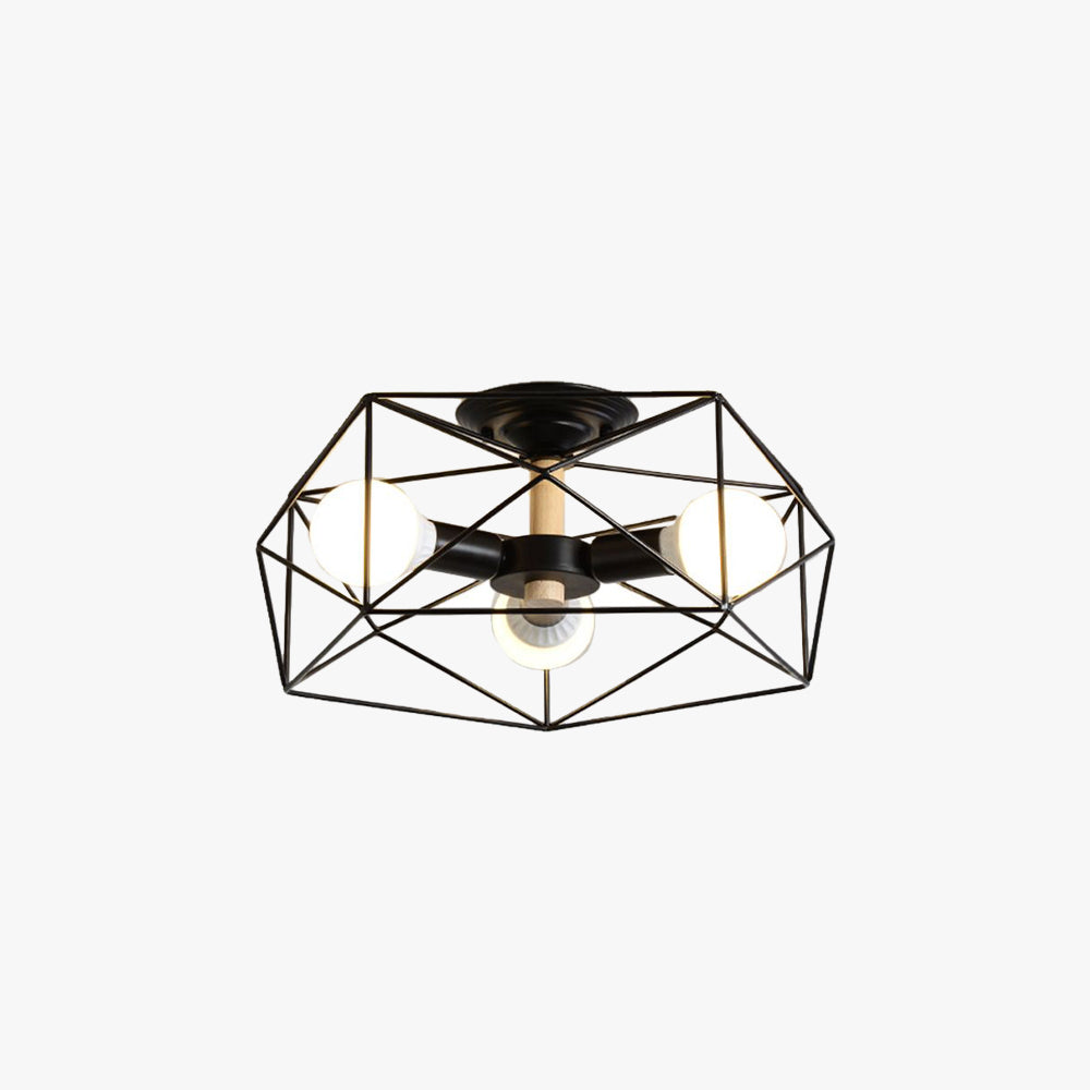 Cooley Modern Geometric Lantern Metal Flush Mount Ceiling Light