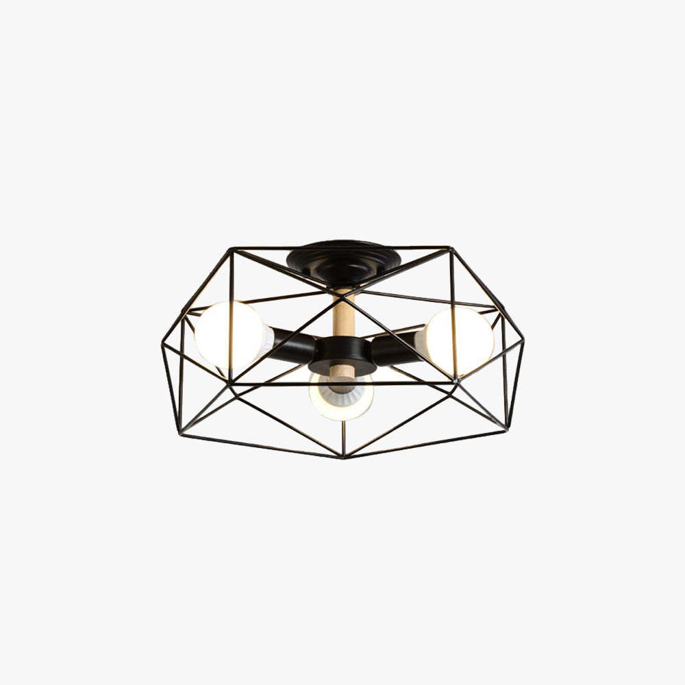 Cooley Modern Geometric Lantern Metal Flush Mount Ceiling Light