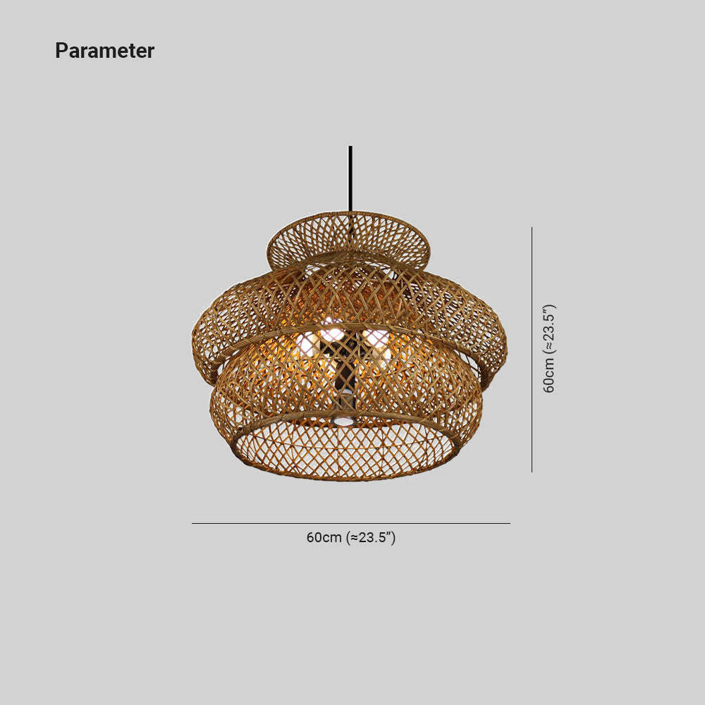 Ritta Unusual Natural Rattan Weave Pendant Light