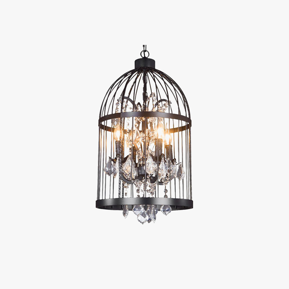 Cooley Designer Birdcage Pendant Light - Metal frame with crystals