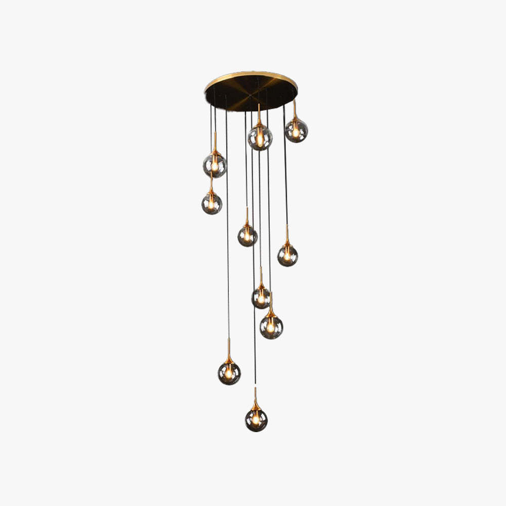 Hailie Modern Spiral Ball Glass Staircase Chandelier