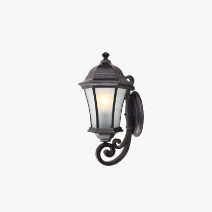 Alessio vintage outdoor wall lamp Alessio Vintage Lantern Metal Glass Outdoor Wall Lamp