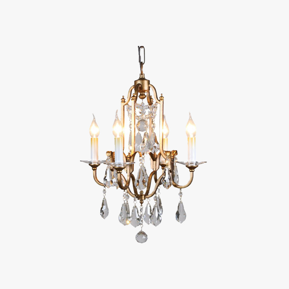 Silva Vintage Luxury Candle Crystal Metal Chandelier