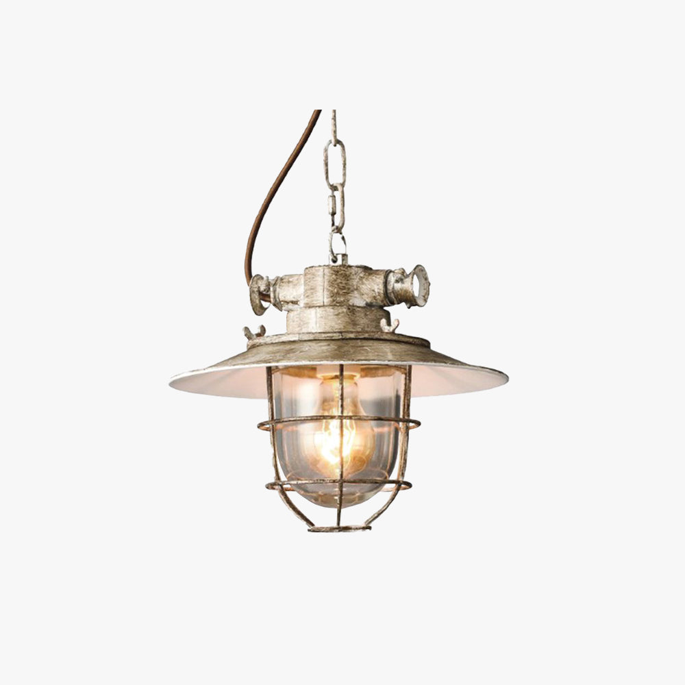 Alessio Industrial Pendant Light, Metal and Glass Alessio Industrial Metal Glass Pendant Light Bedroom