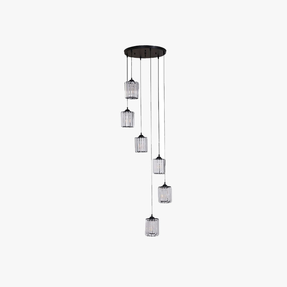 Kristy Modern Minimalist Metal Glass Chandelier Living Room