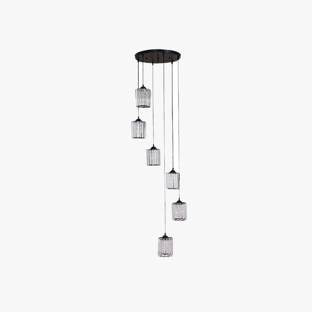 Kristy Modern Minimalist Metal Glass Chandelier Living Room