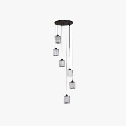 Kristy Modern Minimalist Metal Glass Chandelier Living Room