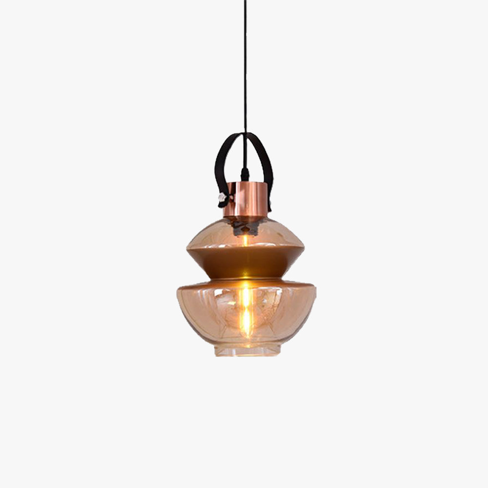 Alessio Glass Pendant Light - Modern amber glass lampshade