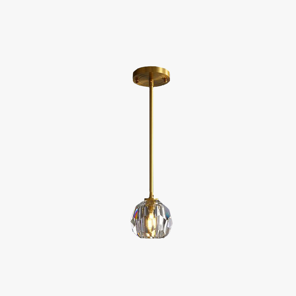 Luxury Globe Metal/Glass Pendant Light, Bedroom