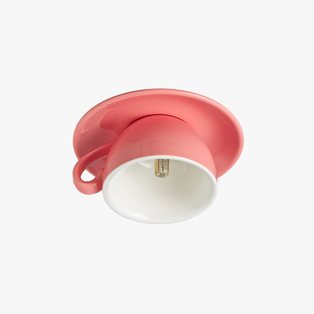 Morandi Modern Coffee Cups Ceramic Flush Ceiling Lighting
