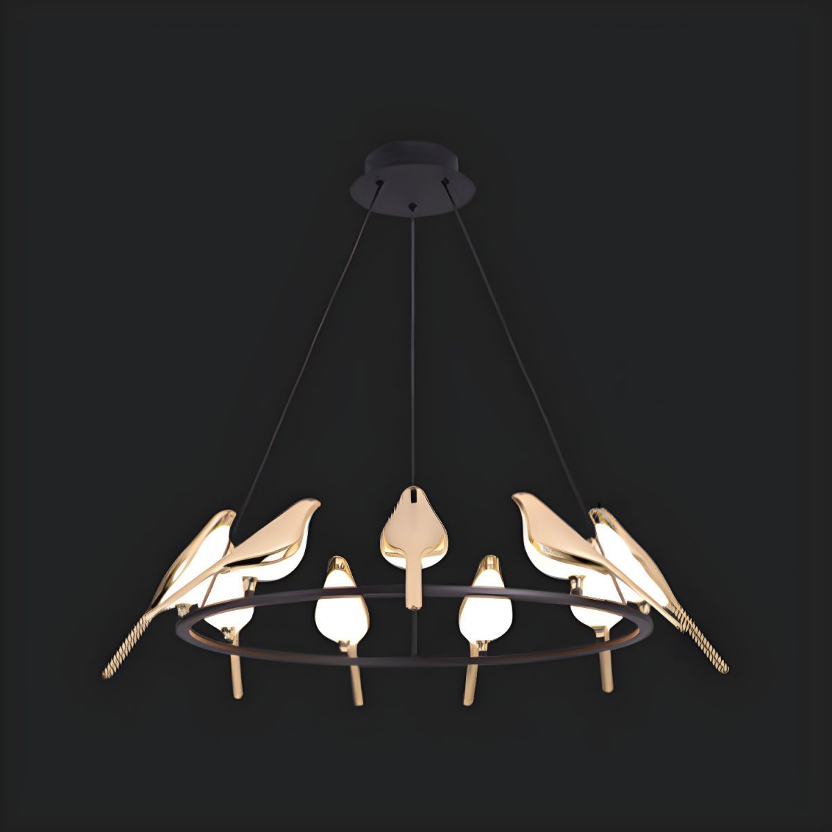 Modern bird pendant light, Art Deco style fixture
