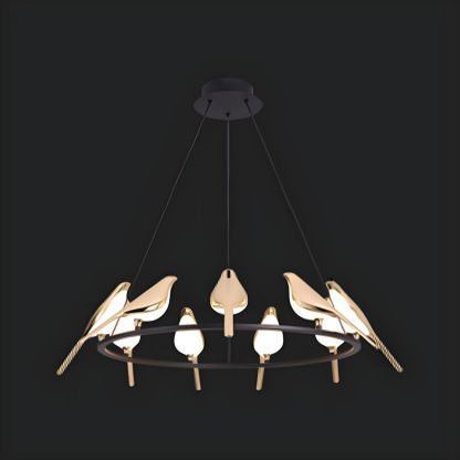 Modern bird pendant light, Art Deco style fixture
