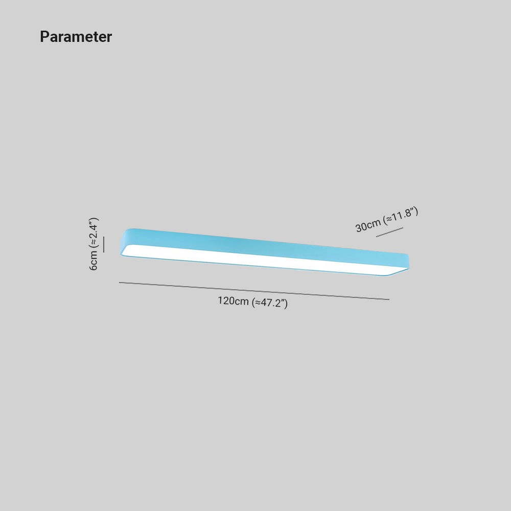 Edge Modern Linear Ceiling Light Dimensions, blue color