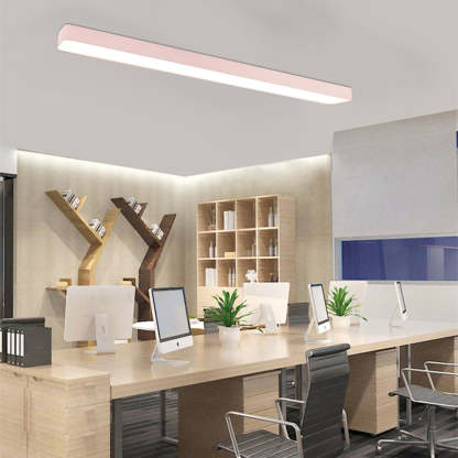 Pink Edge Linear Ceiling Light in Modern Office