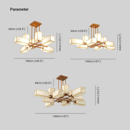 Lacey Pendant Light Square Retro, Metal/Fabric, Black/Gold, Living Room