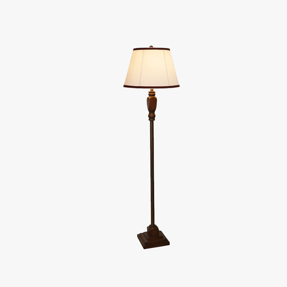 Eryn Retro Drum Fabric Metal Floor Lamp, Beige/Khaki