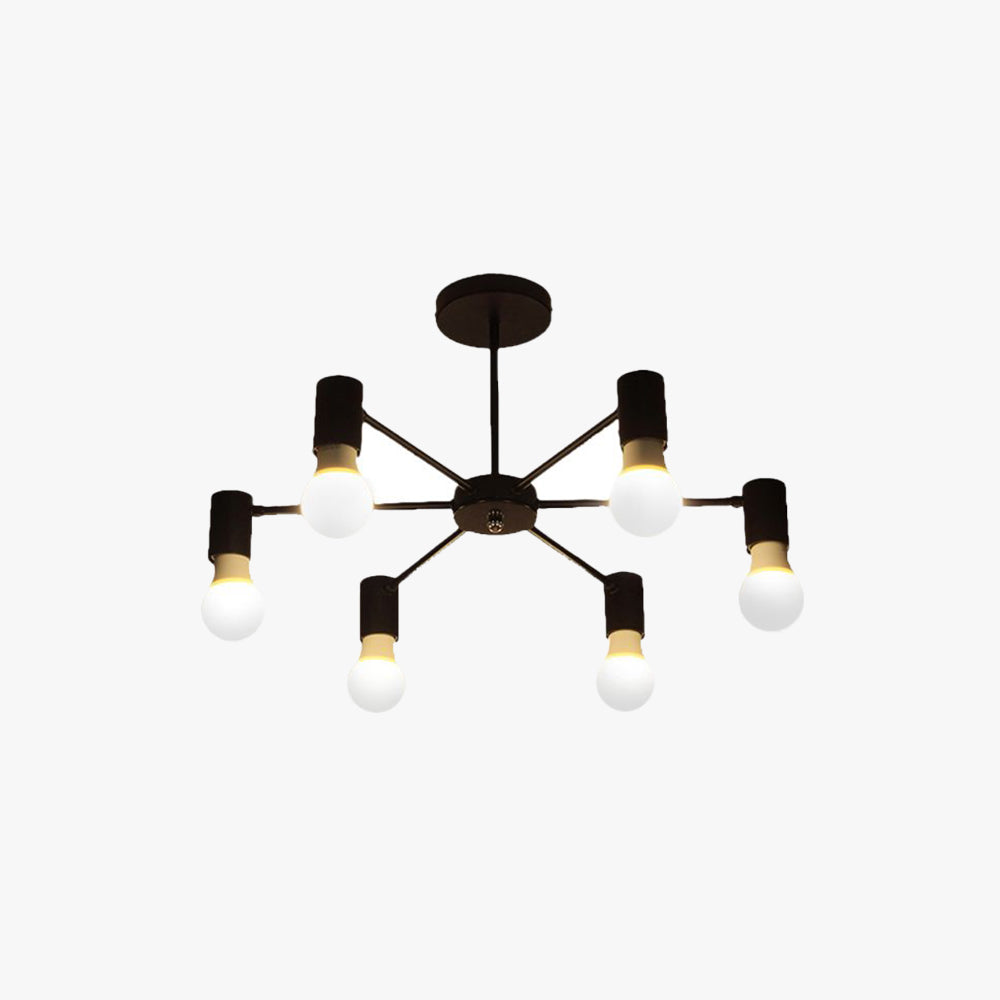 Valentina Industrial Semi Metal Flush Mount Ceiling Light Living Room