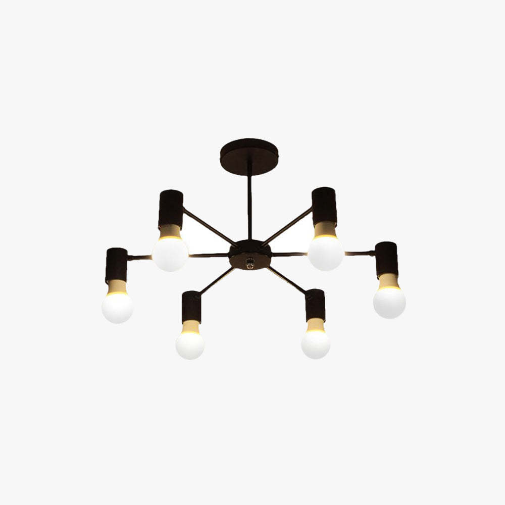 Valentina Industrial Semi Metal Flush Mount Ceiling Light Living Room