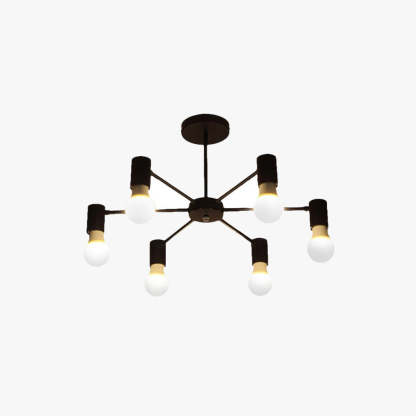 Valentina Industrial Semi Metal Flush Mount Ceiling Light Living Room