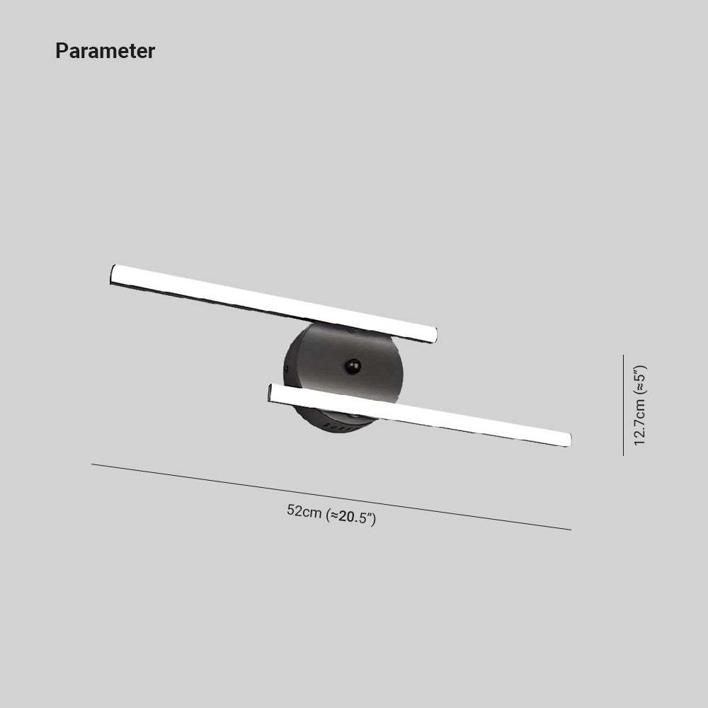 Alana Modern Bi-Linear LED Vanity Wall Lamp, Black/Silver