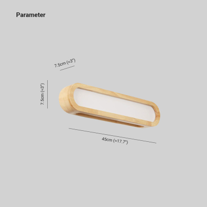 Ozawa Rectangular Wooden Energy Saving Oblong Wall Lamp