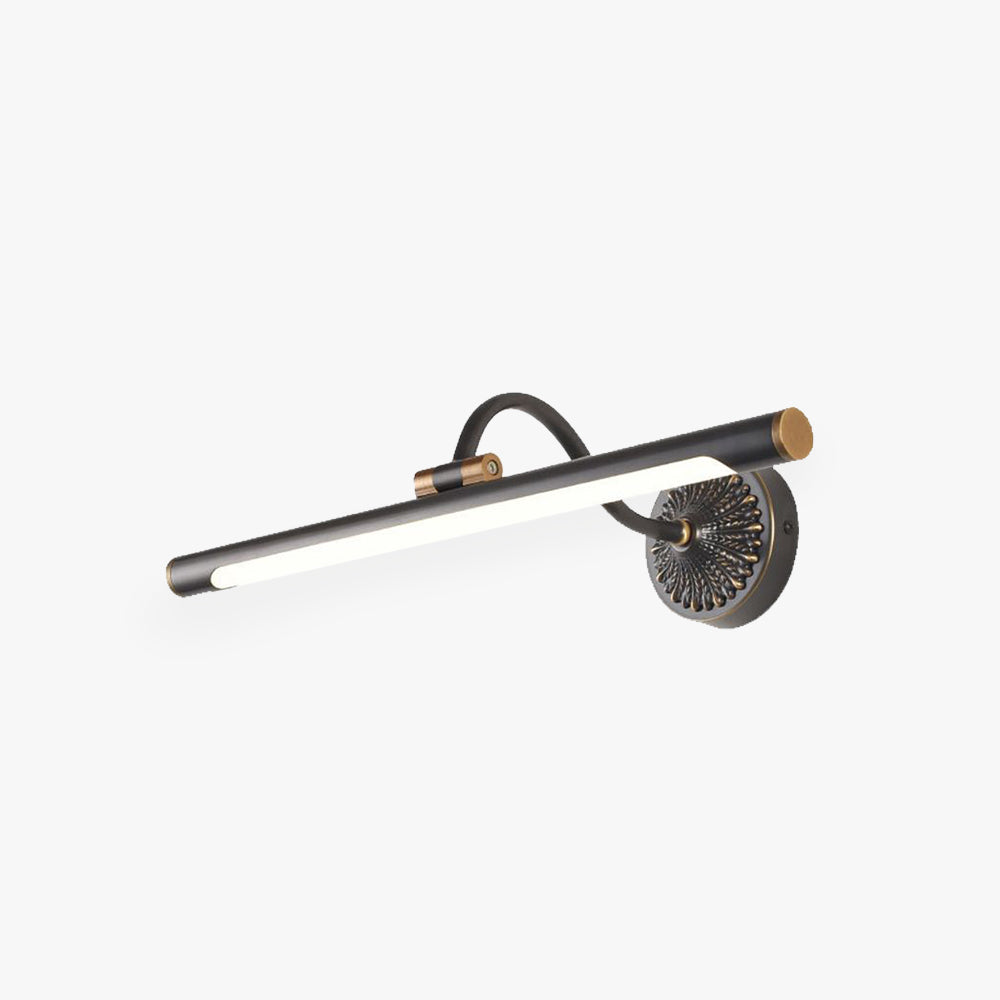 Ozawa Black Adjustable Reading Spotlight Wall Lamp, Metal/Wood