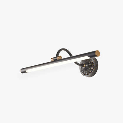 Ozawa Black Adjustable Reading Spotlight Wall Lamp, Metal/Wood